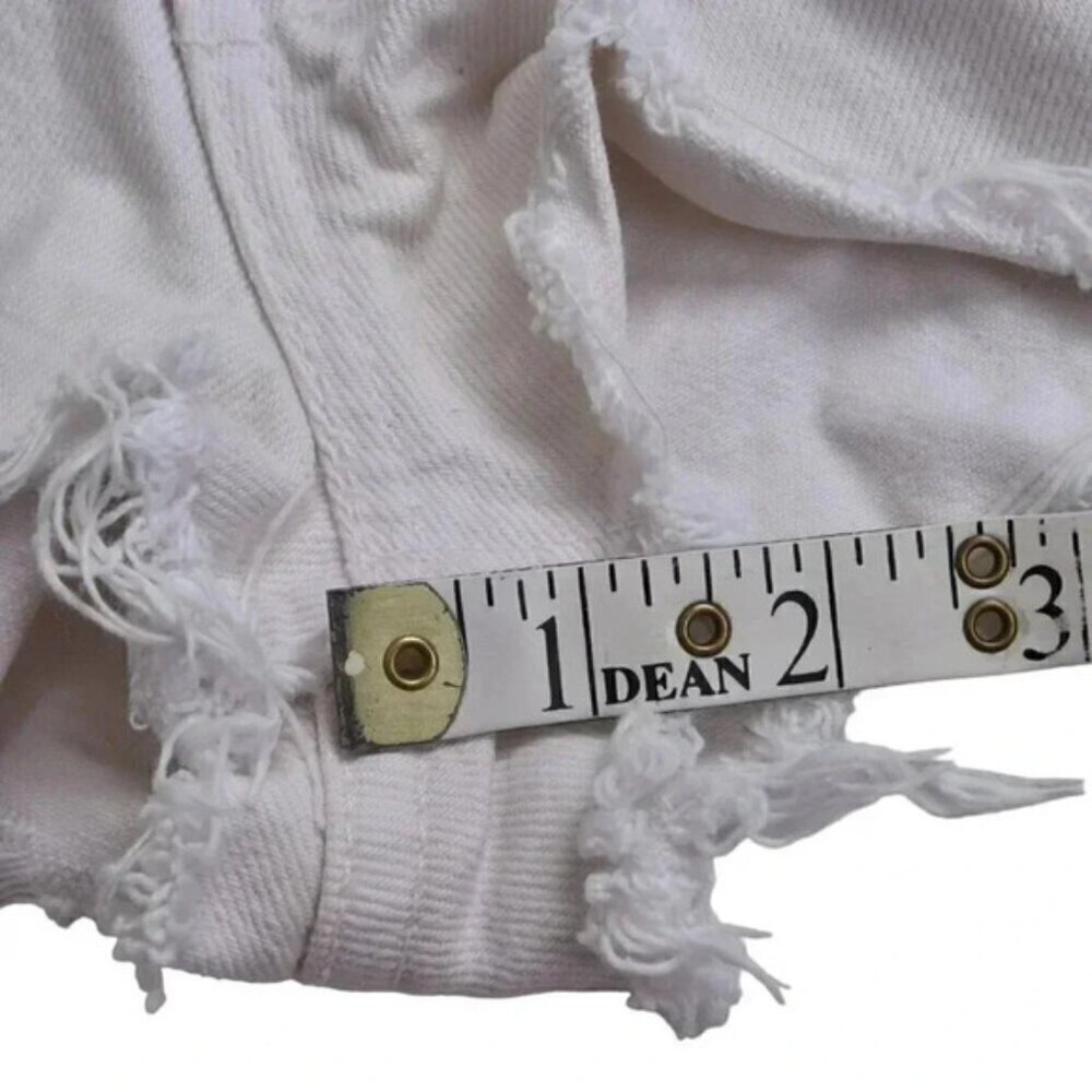Vintage Levi's 538 White Cutoff Jean Shorts Jorts Cotton Hip Hugger Size 28 - Picture 11 of 11